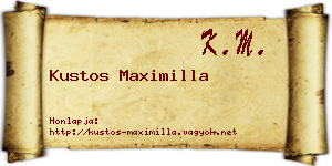 Kustos Maximilla névjegykártya